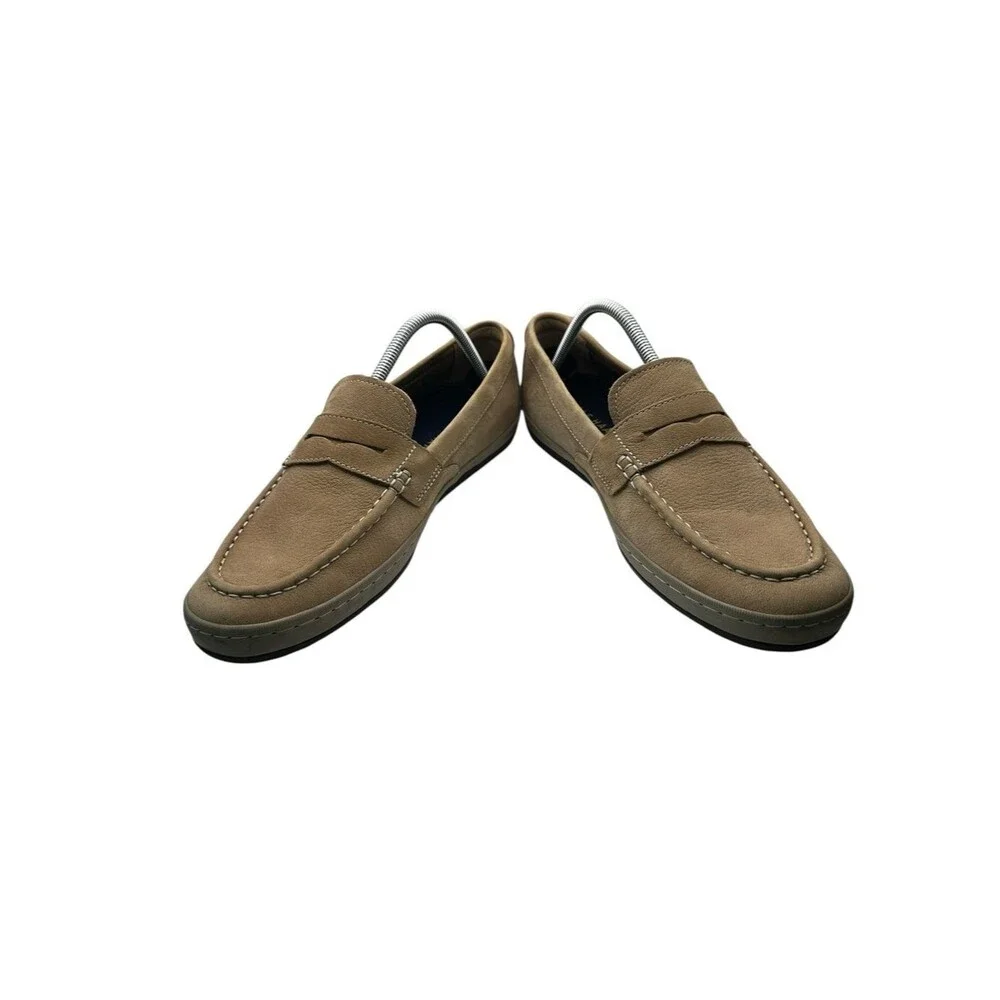 Cole Haan Claude Penny Loafers Men’s 10.5M NWOT Tan Amphora Nubuck Driver Loafer